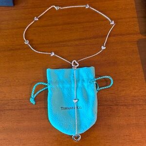 Tiffany & Co sterling silver heart lariat necklace!